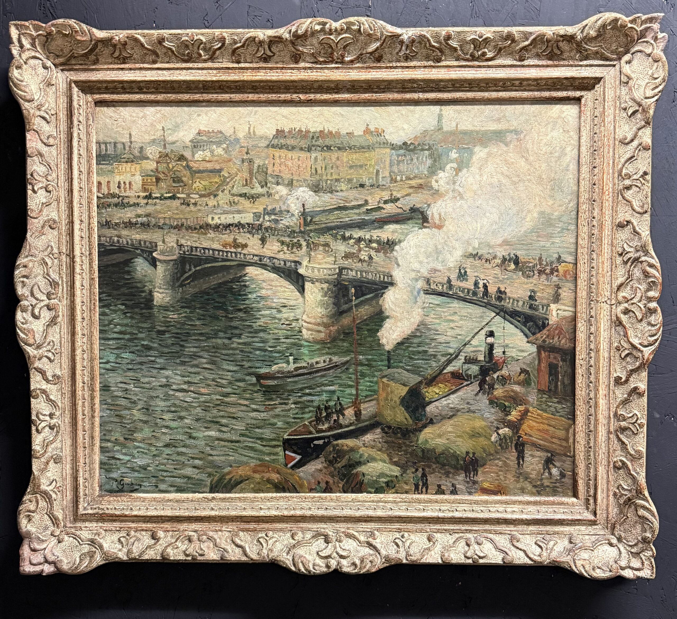 R Gourier – Pont Boieldieu in Rouen – naar Camille Pissarro