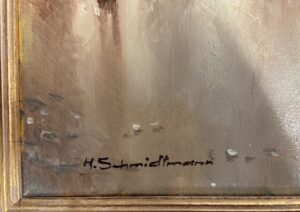 H. Schmidtmann – Parijs stadsgezicht – Olie op doek in lijst
