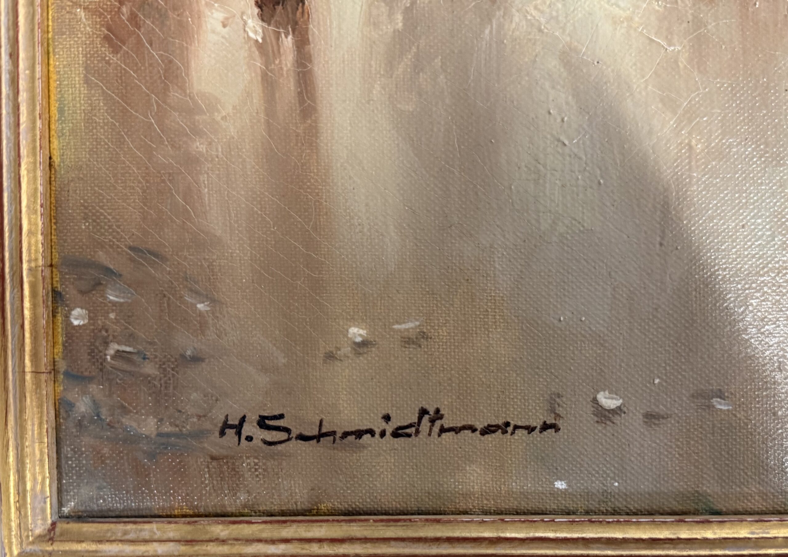 H. Schmidtmann – Parijs stadsgezicht – Olie op doek in lijst
