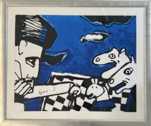 Herman Brood – Chess Players – Originele zeefdruk