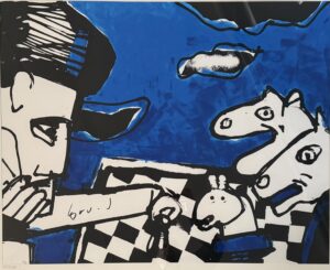 Herman Brood – Chess Players – Originele zeefdruk