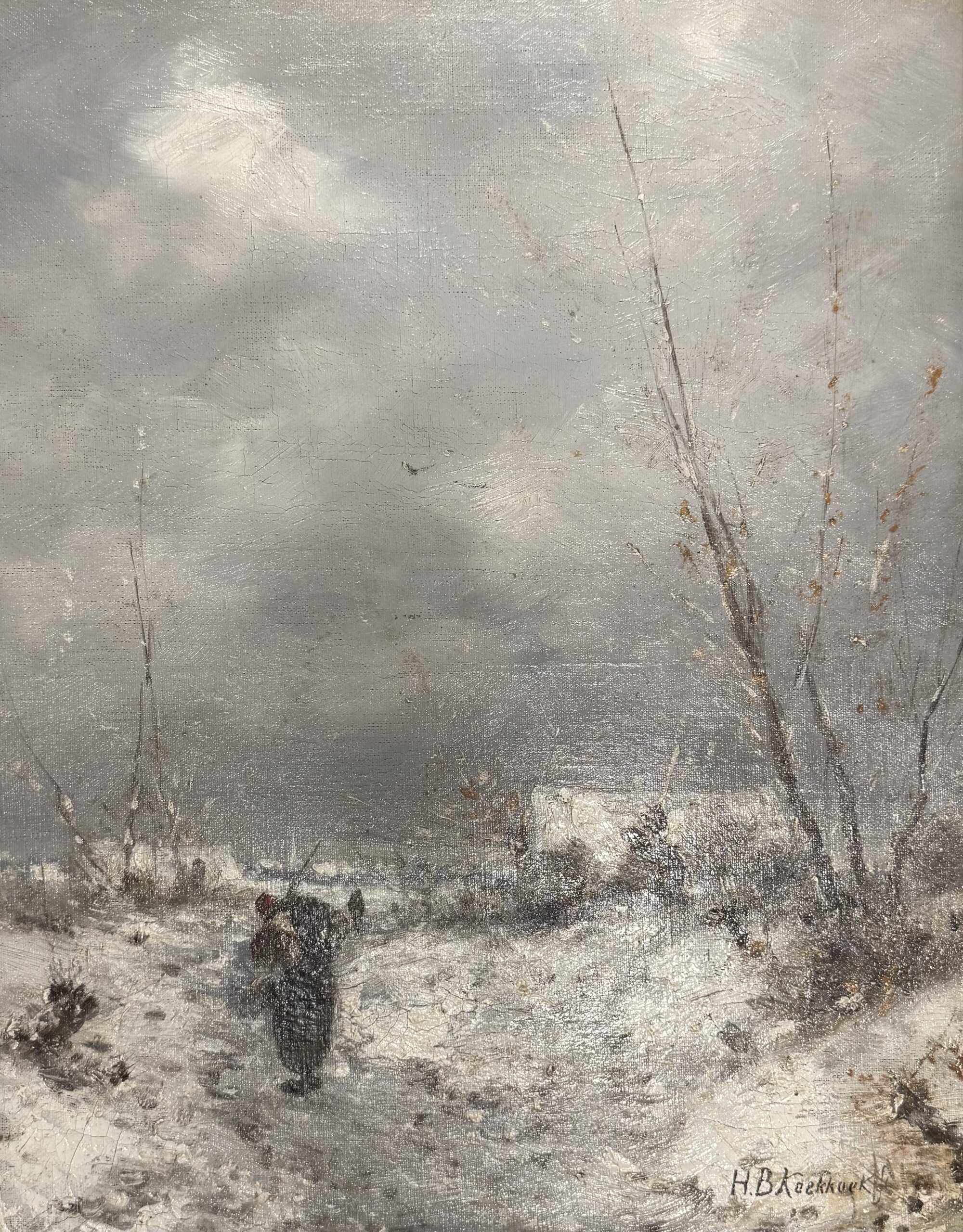 Hendrik Barend Koekkoek – (1849–1909) Winterlandschap