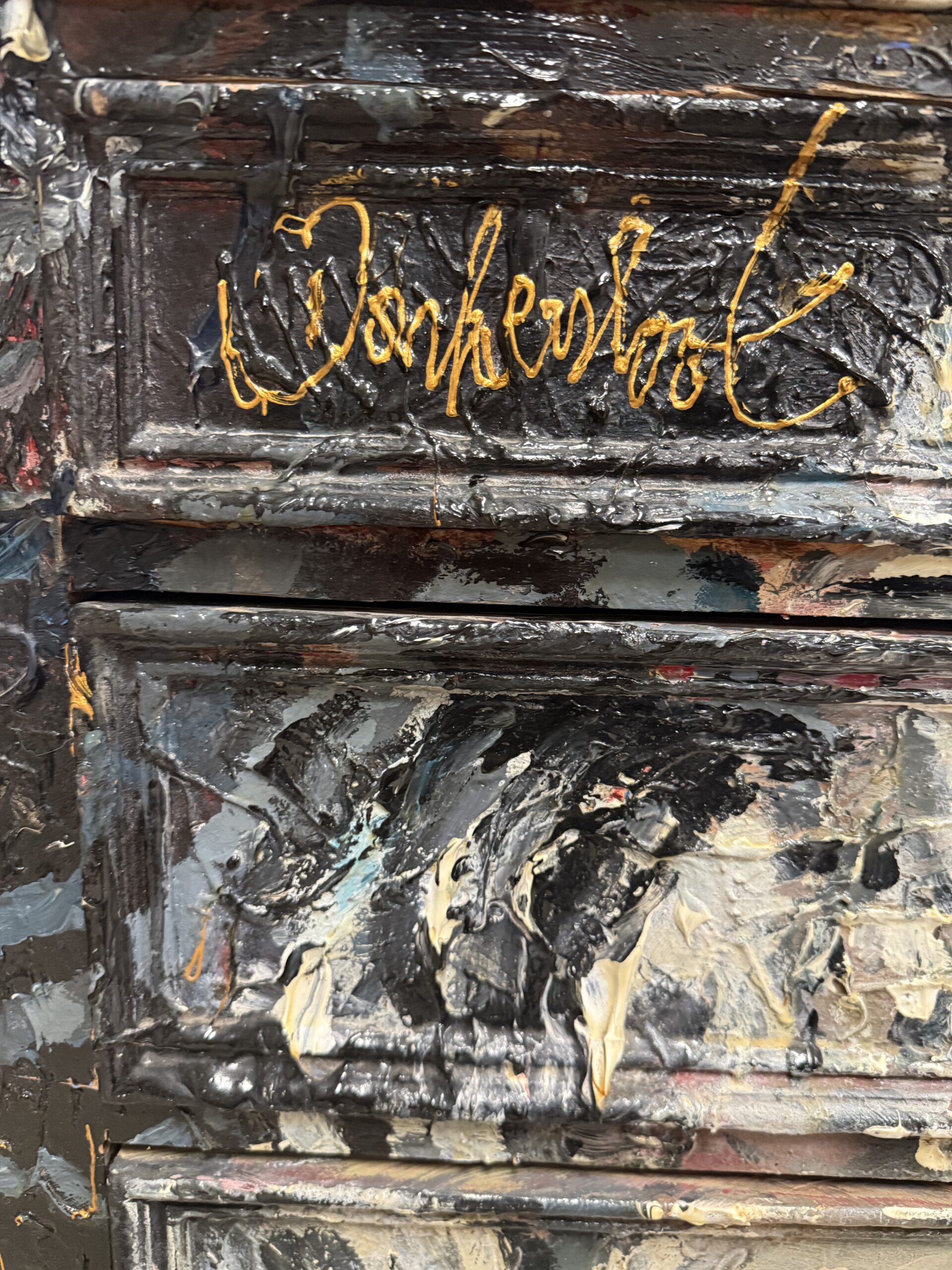 Peter Donkersloot – The Godfather Dresser Uniek kunstobject met origineel ingeschilderde giclée in lijst
