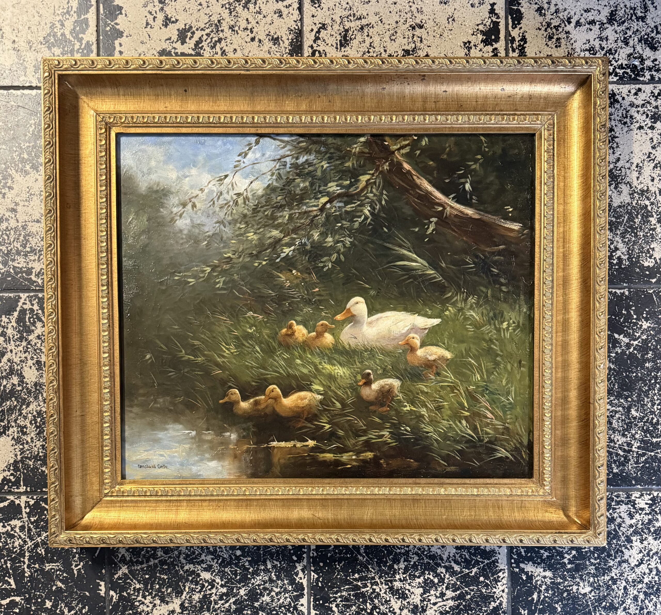 Constant Artz – Eendenfamilie aan de waterkant