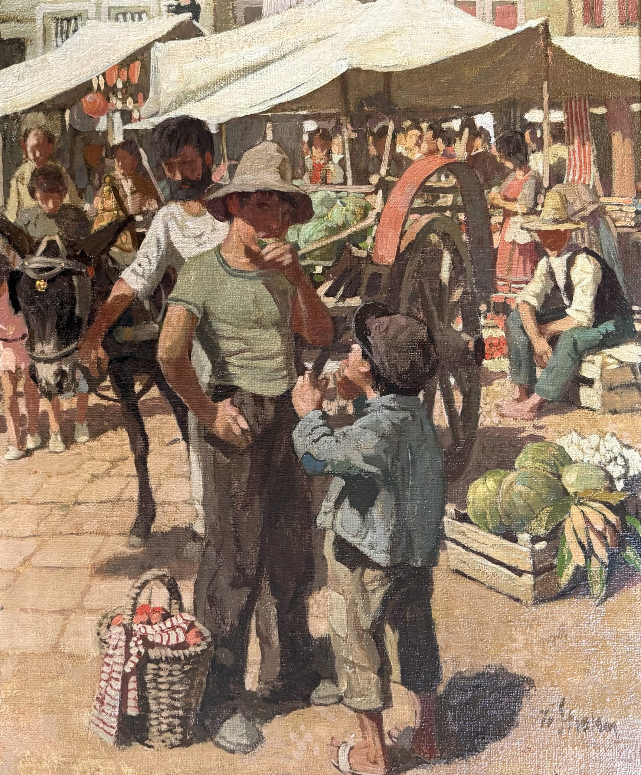 Jo Strahn – Kleine Markt – Olieverf op doek