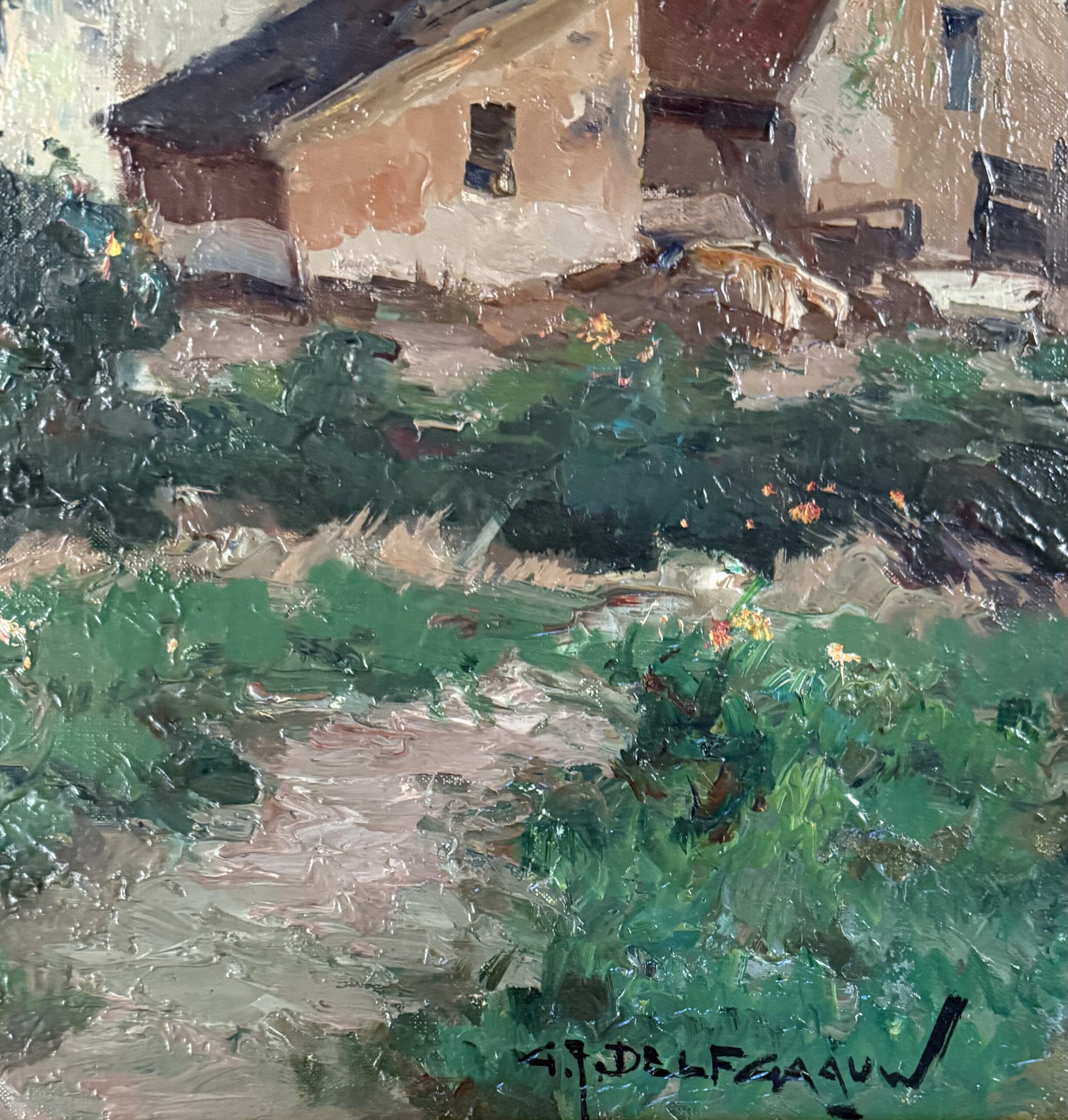 G.J. Delfgaauw – Poldergezicht met boerderij