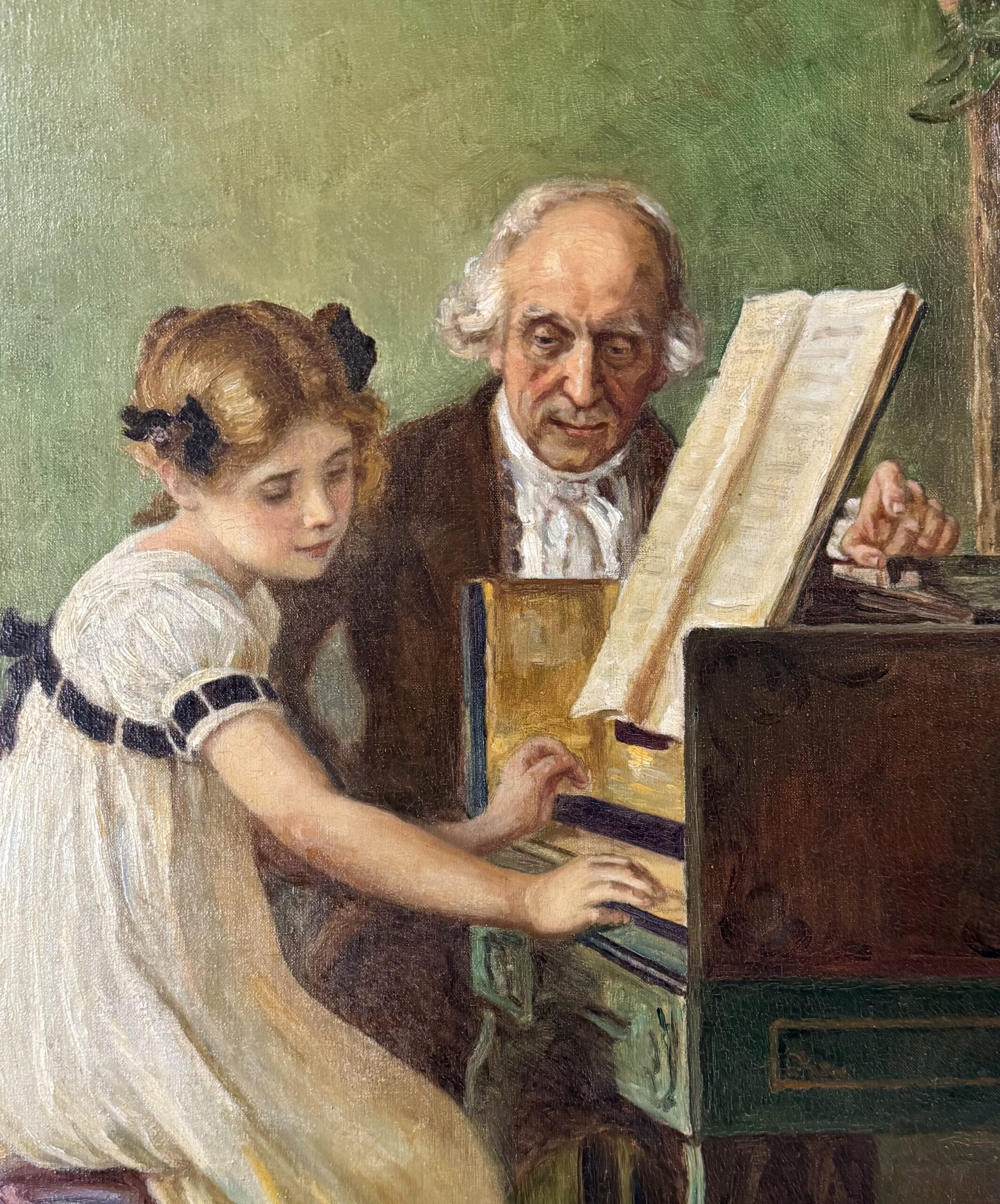 Emile Munier – Meisje aan het klavecimbel met haar grootvader
