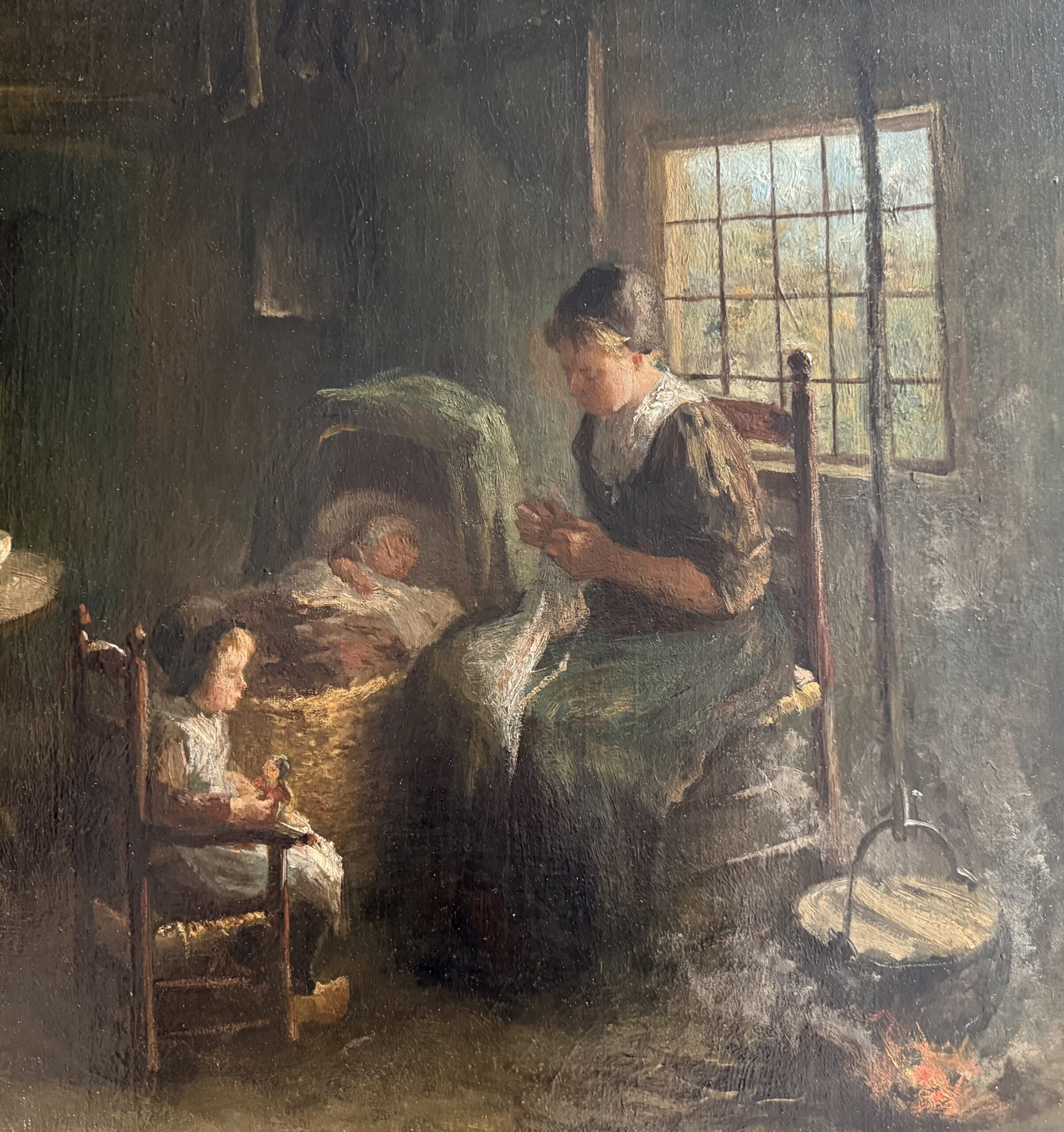 Bernard de Hoog – Boereninterieur Moeder en Kinderen