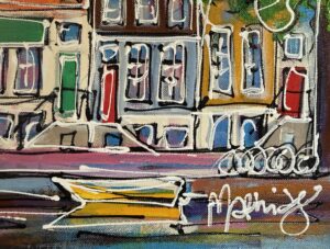 Schilderij Amsterdamse Grachten – Typische Huizen