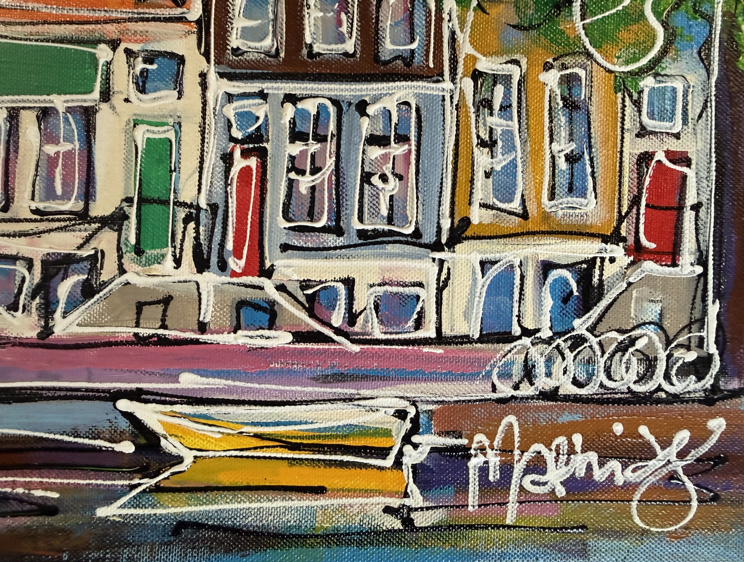 Schilderij Amsterdamse Grachten – Typische Huizen