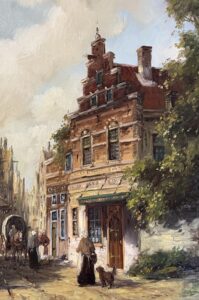 Jan van Rijsewijk – Hollands Stadsgezicht – Olieverf