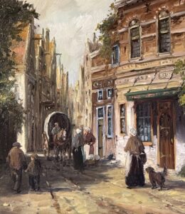 Jan van Rijsewijk – Hollands Stadsgezicht – Olieverf