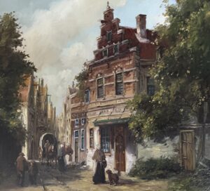 Jan van Rijsewijk – Hollands Stadsgezicht – Olieverf