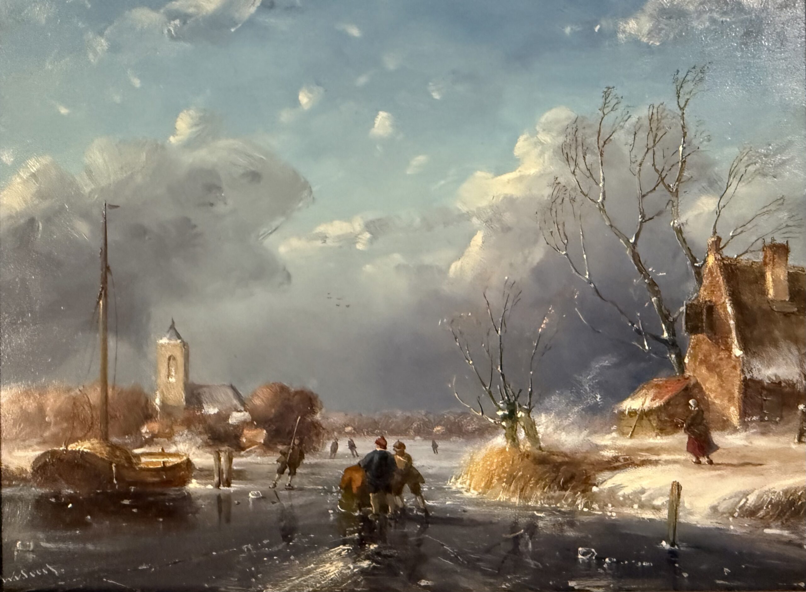 Wouter van Soest 1957 Winters ijsvermaak olieverf op paneel