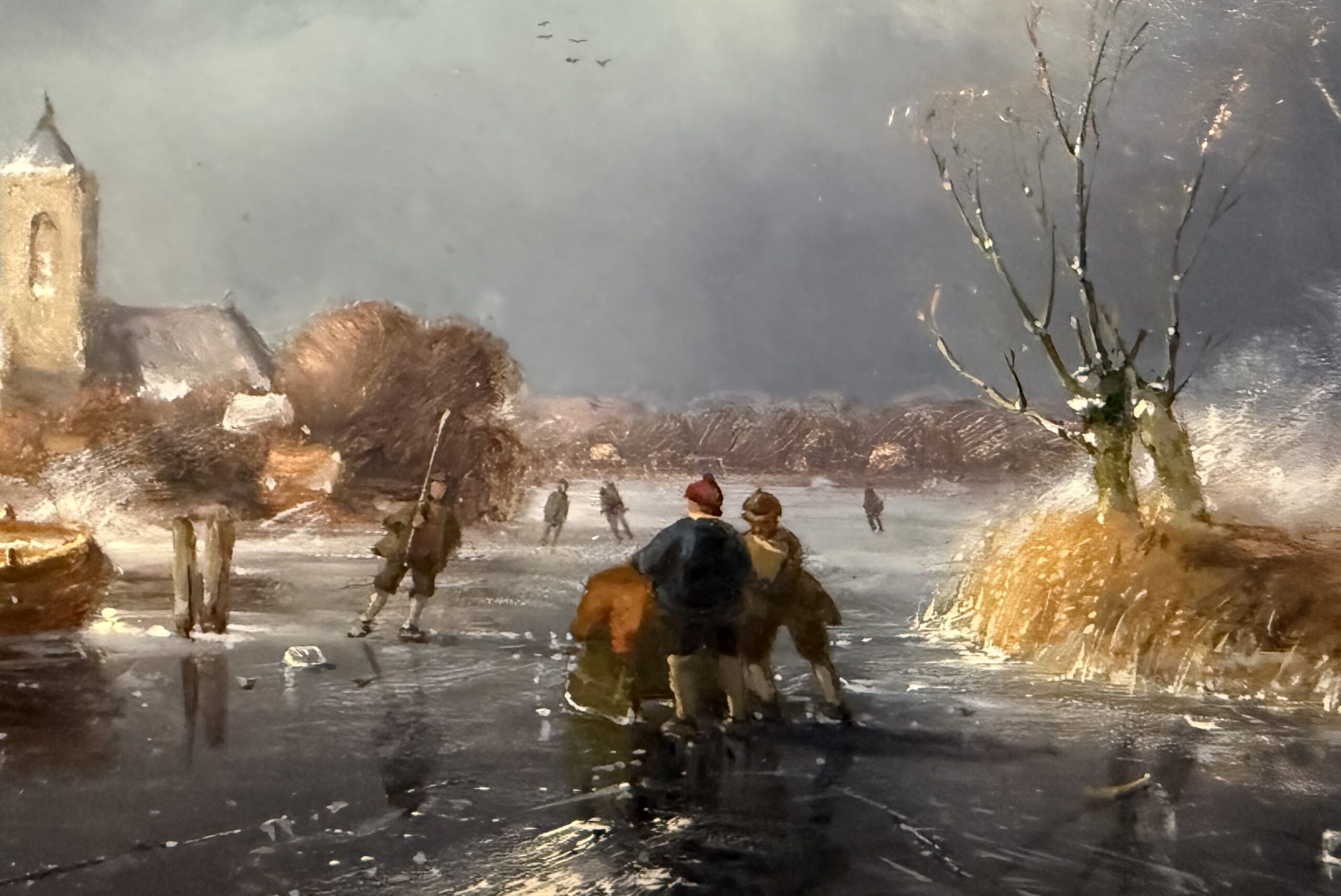 Wouter van Soest 1957 Winters ijsvermaak olieverf op paneel