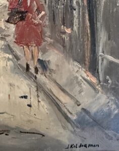 J. Kelderman – Olieverfschilderij – Parijs Stadsgezicht
