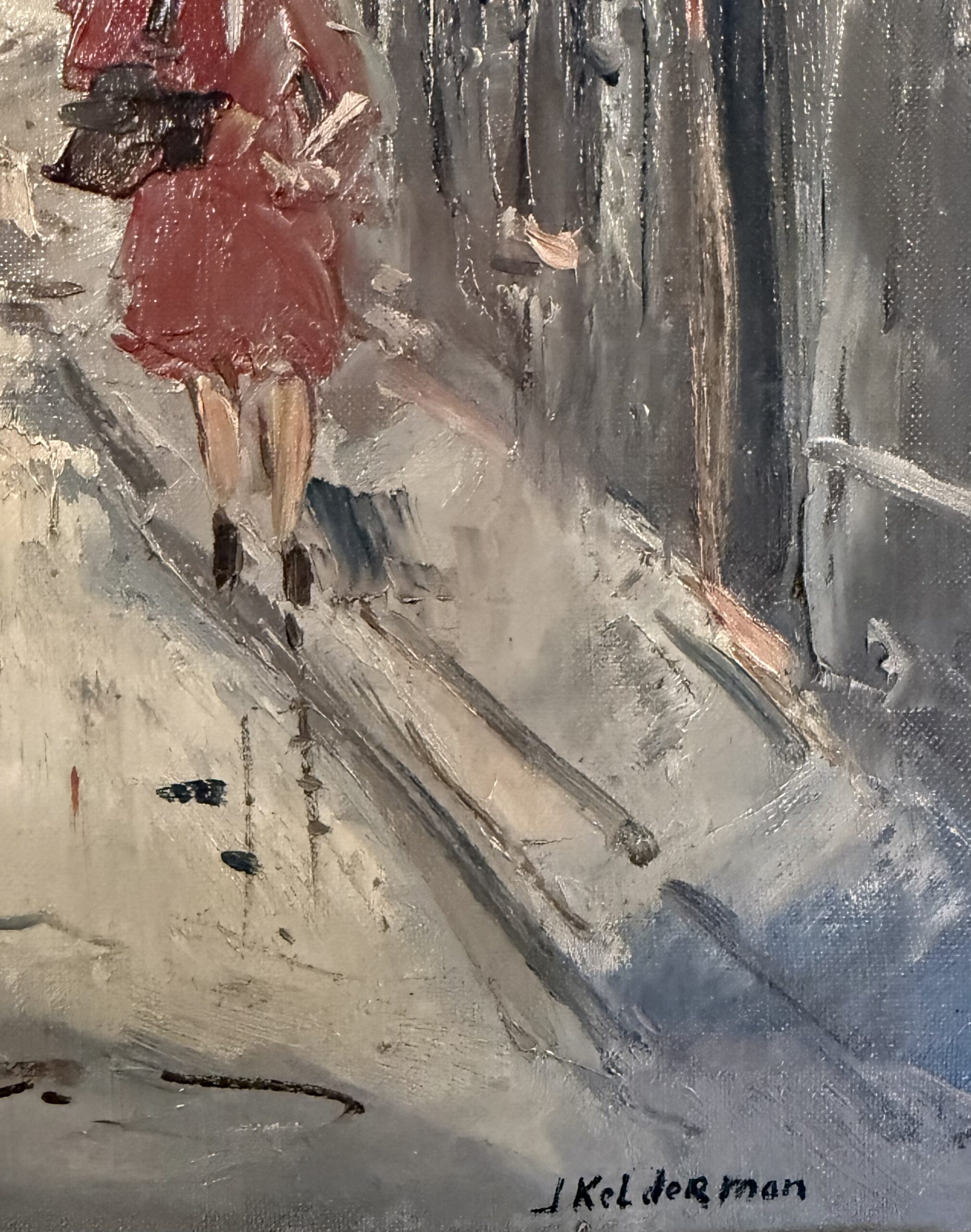 J. Kelderman – Olieverfschilderij – Parijs Stadsgezicht