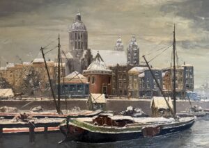 Hans Lenteman – Stadsgezicht Amsterdam in de Winter
