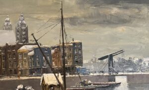 Hans Lenteman – Stadsgezicht Amsterdam in de Winter