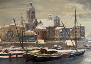 Hans Lenteman – Stadsgezicht Amsterdam in de Winter